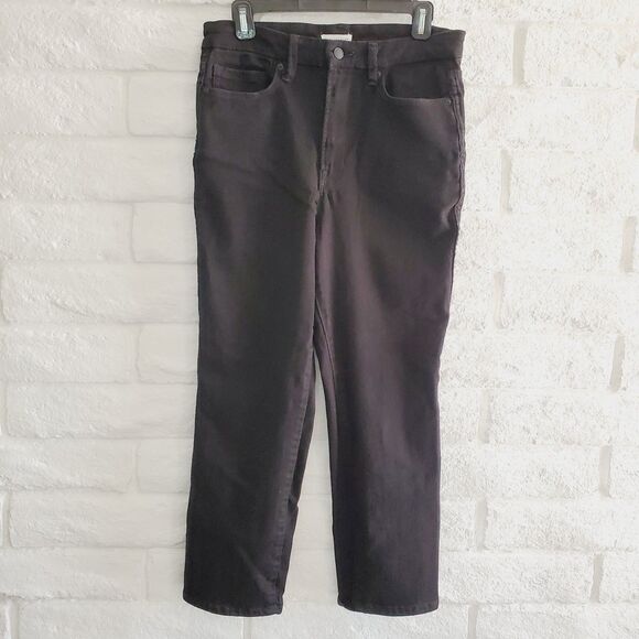 GOOD AMERICAN Good Curve High Rise Straight Stretch Black Jeans GCST47SBT 10/30 - Picture 1 of 11